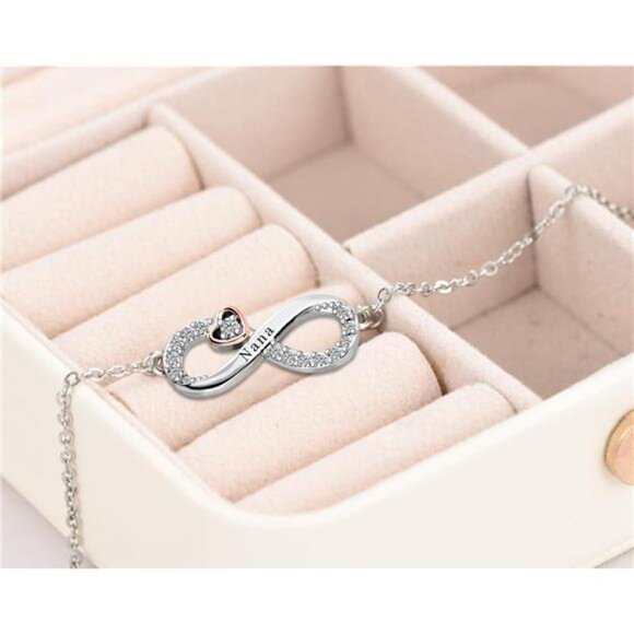 Infinity Rose Gold Heart Bracelet - Stainless Steel Birthday Gift Mom, Daughter - Picture 2 of 5